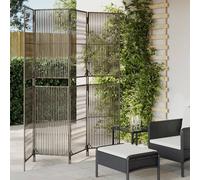 (grey, 196 x 200 cm) vidaXL Room Divider Outdoor Privacy Screen Foldable Balcony Screen Poly Rattan