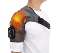 (Grey) 1pc Heated Shoulder Massager - Electric Heating Pad For Men And Women's Shoulder Strap Massage