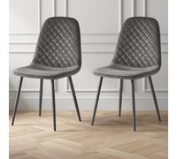 (Grey, 2) 2/4/6x Dining Chairs metal Legs Home office