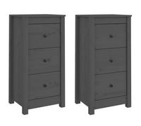 (Grey, 2/40 x 35 x 80 cm (W x D x H)) vidaXL Solid Wood Pine Sideboard Wooden Cupboard Storage Cabinet Multi Colours