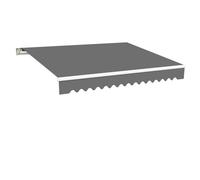 (Grey, 2.5x2M) Greenbay DIY Patio Retractable Manual Awning Garden Sun Shade Canopy Gazebo with Fittings and Crank Handle