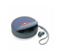 (Grey) 2 in 1 bluetooth Speaker + Headset Wireless 3D Stereo Subwoofer Music Sports In-Ear Earphone Speaker Support TF Card FM Radio
