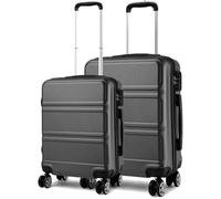 (Grey) 2 PCS Luggage Set 24''+28'' Lightweight ABS Hard Shell Trolley Travel Case