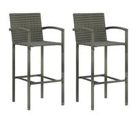 Bar Stools Dining Stool Chairs Kitchen Stool with Backrest Poly Rattan vidaXL