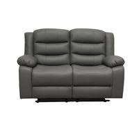 (Grey, 2 Seater) Roma Air Leather Recliner Sofas