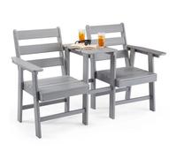 Grey 2 Seater Waterproof Adirondack Garden Love Seat