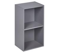 Urbn-Living Urbnliving Height 53.6Cm 2 Tier Wooden Bookcase Shelving Colour Grey Display Storage Shelf Unit Wood