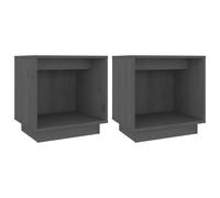 (grey, 2) vidaXL 1/2x Solid Wood Pine Bedside Cabinet Storage Side Table Multi Colours