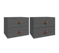 (Grey, 2) vidaXL 1/2x Wall-mounted Bedside Cabinet Floating Bedside Unit Multi Colours