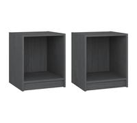 (grey, 2) vidaXL Solid Pinewood Bedside Cabinet Nightstand Storage Cabinet Multi Colours