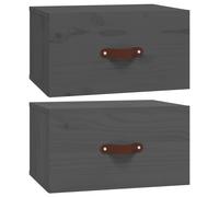 (Grey, 2 x Bedside cabinet) vidaXL 1/2x LED Bathroom Mirror 90x60 cm Washroom Wall-mounted Light up Mirror