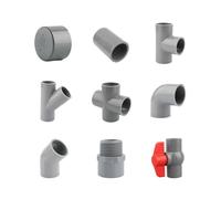 Grey 20/25/32mm PVC Pipe Adapter Straight Elbow Tee Cross Connector Water Fittings 3 4 5 6 Ways Joint DIY Shelf Parts(K,I.D 25mm)