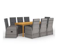 Garden Dining Set PatioTable and Chairs with Cushions Poly Rattan vidaXL