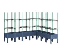 (grey, 200 x 160 x 142,5 cm) vidaXL Garden Planter with Trellis Grey