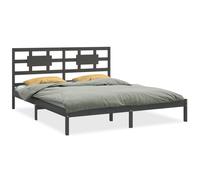 vidaXL Bed Frame without Mattress Grey 200x200 cm Solid Wood