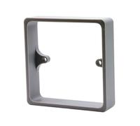 Grey 20mm 1-Gang Socket Spacer, Single Back Box Extender for UK Switches