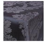 (Grey, 220cm X 150cm) Damask Floral Jacquard Rectangle Oblong Table Cloth