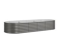 (grey, 224 x 80 x 36 cm) vidaXL Garden Planter Patio Flower Pot Raised Garden Bed Powder-coated Steel