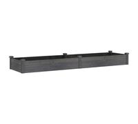 vidaXL Grey Solid Wood Fir Garden Raised Bed Planter with Liner - 240cm Rectangular Flower/Vegetable Planter for Outdoor/Garden/Patio