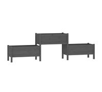 vidaXL Planter Grey 245.5x44x75 cm Solid Wood Pine UK HOT