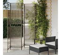 (grey, 245 x 200 cm) vidaXL Room Divider Outdoor Privacy Screen Foldable Balcony Screen Poly Rattan
