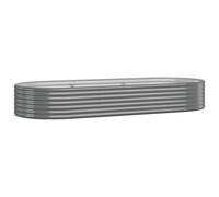 (grey, 249 x 100 x 36 cm) vidaXL Garden Planter Patio Flower Pot Raised Garden Bed Powder-coated Steel
