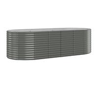 vidaXL Garden Raised Bed Powder-coated Steel 249x100x68 cm Grey, Grey