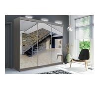 (Grey, 250cm) Modern Milan full mirror Sliding wardrobe in 4 color and 6 sizes