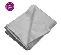 (Grey, 260 g/m²4 x 8 m (W x L)) vidaXL Tarpaulin HDPE Tarp Ground Sheet Covering Multi Colours/Sizes/Models