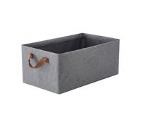 Grey 2Pc Foldable Clothes Storage Box For Closet Organiser With Handles For Wardrobe