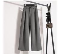 (grey, 2XL) DIMANAF 2024 Plus Size Long Pants Women Solid Elastic Loose High Waist Casual Loose Basic Soft Trousers Wide Leg Pants 5XL A