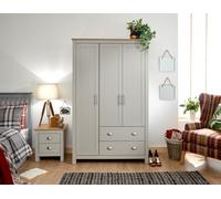 Gfw Lancaster 3 Door 2 Drawer Wardrobe Grey