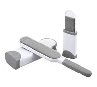 (Grey) 3-piece Set Pet Hair Remover Brush Double-sided Fur Lint Removal Tool With Self-cleaning Base