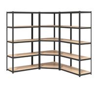 (grey, 3 piece) vidaXL 5-Layer Heavy-duty Shelves Storage Shelf Unit Steel and Engineered Wood