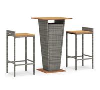 Garden Bar Set Bar Table and Chair Poly Rattan and Solid Wood Acacia vidaXL