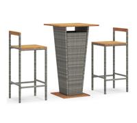 Garden Bar Set Bar Table and Chair Poly Rattan and Solid Wood Acacia vidaXL
