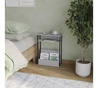 Urbn-Living Urbnliving 63Cm Height Grey 3 Tier Slim Coffee Side Table Newspaper Magazine Shelf Rack Bedside Sofa End Desk