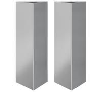 (grey, 30 x 26 x 75 cm/ 2 pcs) vidaXL Garden Planters Outdoor Flower Pot Patio Planter Box Triangular Steel