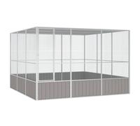(grey, 302.5 x 324.5 x 211.5 cm) vidaXL Bird Cage Galvanised Steel Aviary House Anthracite/Grey Multi Sizes