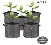 (grey 30x30cm) 5 PCS Planting Bag Black/Grey Potato Fabric Vegetable Seedling growing pot garden tools Eco-Friendly Grow bag