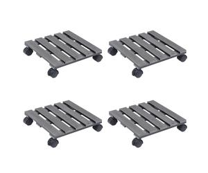 (grey, 30x30x7,5 cm) vidaXL 2/4x Plant Trolleys WPC Dolly Caddy Stand Round/Square Multi Colours