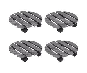 (grey, Ø30x7,5 cm) vidaXL 2/4x Plant Trolleys WPC Dolly Caddy Stand Round/Square Multi Colours