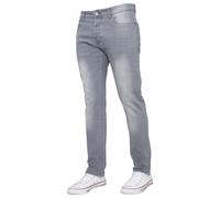 (Grey, 34S) Kruze Mens Skinny Stretch Jeans Slim Fit Denim Pants