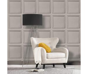 (Grey 36392-2) AS Creation Coving Wood Panel 3D Effect Wooden Panelling Wallpaper Feature Wall Textured Vinyl Non Woven 10m Roll