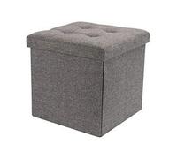 Grey 38Cmx38Cmx38Cm Extra Large Ottoman Storage Seat Stool Trunk Toy Chest Blanket Box Folding Bench
