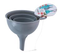 (Grey) 3PC Funnel Set Kitchen Plastic Liquid Oil Pouring