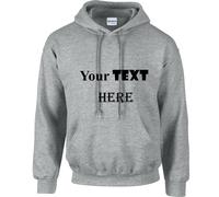 (Grey, 3XL) Personalised Mens Custom Printed Hoodie Hooded Sweatshirt Text Word Printing