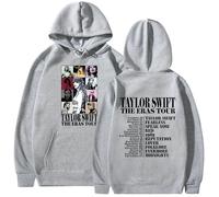(Grey, 3XL) Taylor Swift The Eras Tour Hoodies Womens Mens Unisex Hooded Sweatshirt Pullover Tops Casual Blouses Gifts