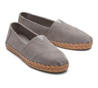 (Grey, 4 (Adults')) TOMS Alpargata Leather Wrap Leather Women's Grey Espadrilles