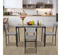 (Grey: 4 Chairs) 3/4pcs Dining Table Set 2 Chair Dining Table Bench